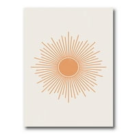 DesignArt 'Minimalno svijetle sjajne narančaste sunčeve zrake III' Moderno platno zidne umjetničke tiska