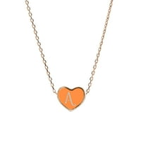 Reverzibilna srčana početna ogrlica od ružičastog bo u ružičastom zlatnom tonu - naranča