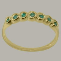 10K britansko žuto zlato pravi Smaragd ženski prsten vječnosti - opcije veličine-veličina 5,75