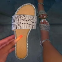 Ženske ljetne sandale na plaži i papuče s ravnim rhinestonesom ukrašene rhinestonesom