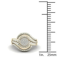 1 10CT TDW Diamond 10K žuti zlatni zaobilazni prsten