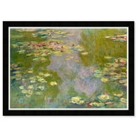 Wynwood Studio ispisuje Claude Monet - Vodeni ljiljani cvjetni i botanički cvjetni cvjetni zidni umjetnički platno print zeleno 19x13