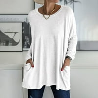 Ženska tunika Plus size majica s dugim rukavima Jednostavna široka ležerna široka bluza