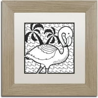 Zaštitni znak likovna umjetnost Flamingo Canvas Art by Hello Angel, White Matte, okvir breze
