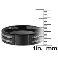 Crni obloženi od nehrđajućeg čelika titanij prsten