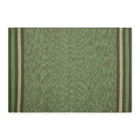 Ručno tkani tepih od reciklirane pređe smeđe boje sa šarenom korom.