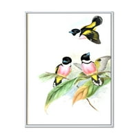 Drevne ptice u okvirima slika uokvirena umjetnički tisak na platnu
