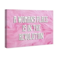 Typografija avenije Runway Avenue i citati Zidna umjetnička platna Otisci 'In The Revolution Pink' Osnažene žene citati i izreke