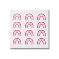 Stupell Industries Pink Stripes Rainbow Oblics uzorak casual dizajn platno zidna umjetnost, 17, dizajn Amy Brinkman