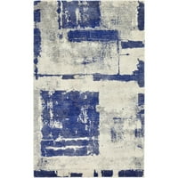 Jedinstveni pravokutni apstraktni moderni tepisi za sobe u plavoj boji, 5 '8' 0