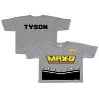 Personalizirana majica za monster jam max-d uniformne dječake, siva