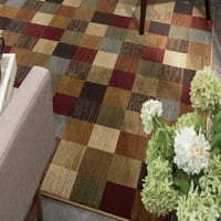 Moderni tepih za dnevnu sobu u apstraktnom višebojnom stilu koji se lako čisti