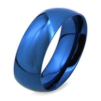 Obalni nakit plavi pozlaćeni polirani kupolasti prsten od nehrđajućeg čelika