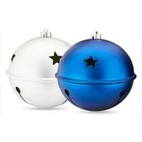 Svečana plava i srebrna divovska zvona, neraskidivi Božićni ukrasi, količina