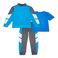 Pletena jakna, Džogeri i majica za izvedbu, 3-dijelni sportski set, 2-inčne veličine i haskiji